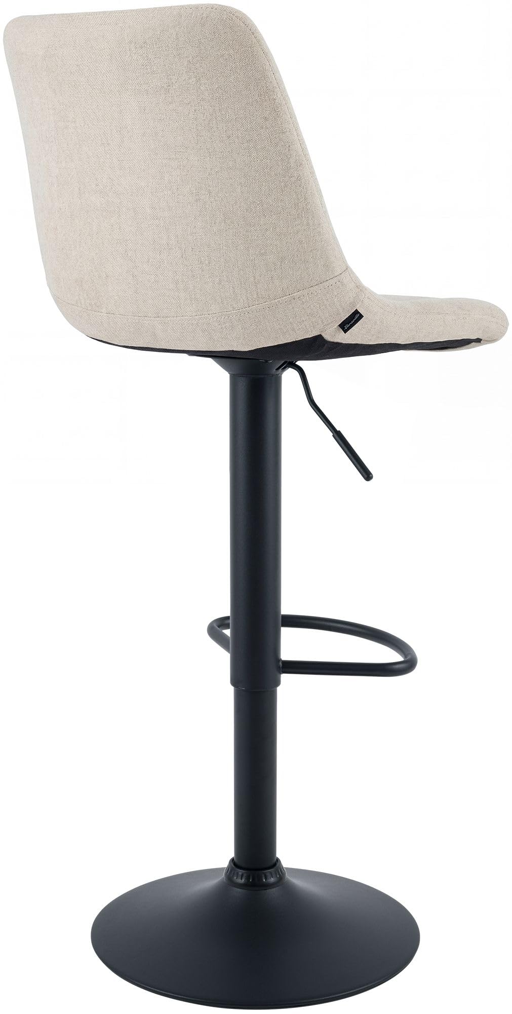 CLP Tabouret de Bar Mapun, Chaise de Bar reglable en Hauteur et pivotante a 360 degres, rembourree, Structure Metallique pour Cuisine, ilot, Couleur:crème, Matériel:Tissu