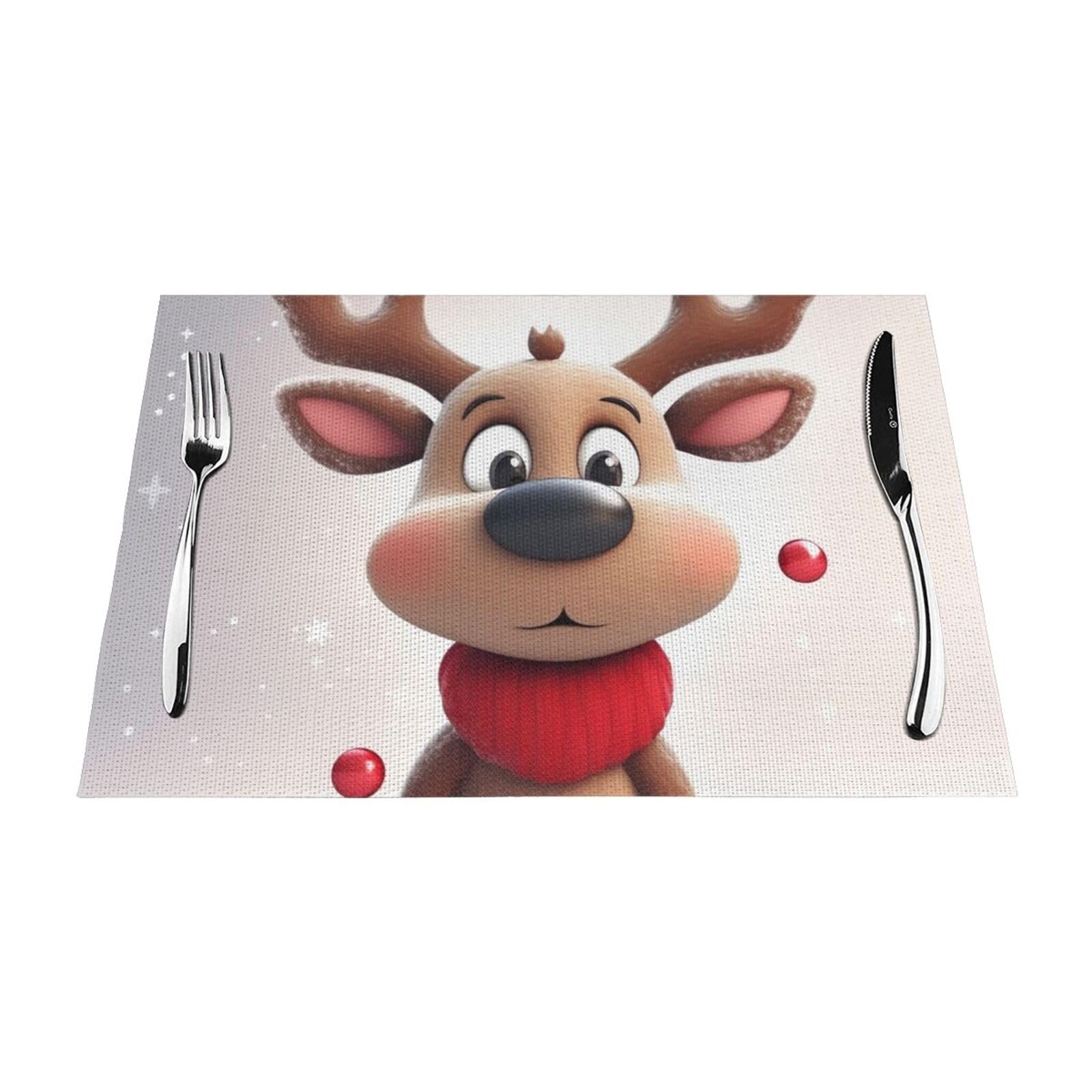 Lot de 4 sets de table en PVC tissé 30,5 x 45,7 cm protecteurs de table polyvalents