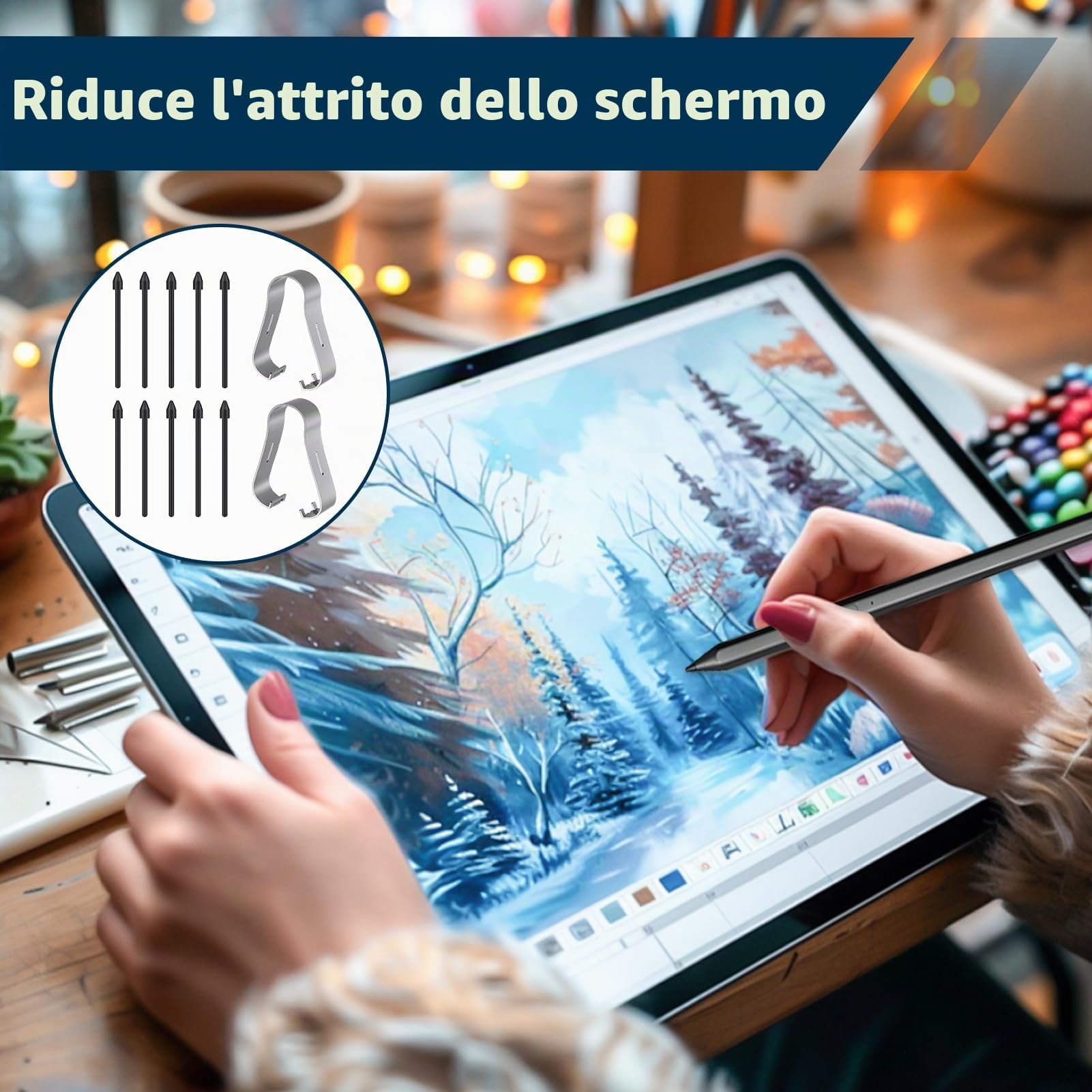 Punte di Ricambio per Pennino Samsung Galaxy Tab S9 FE+ S9+ S9 FE S9 S9 Ultra S6 Lite S7 FE S10 Ultra S10+, Alta Precisione, Nero