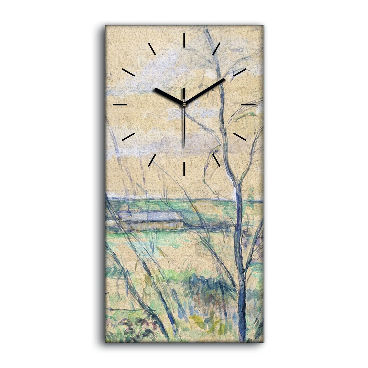 Horloge sur toile tableau art moderne 30x60cm pour image art mural