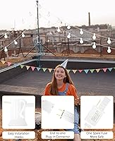 Vista 6 de SUNSGNE Guirnalda de luces LED G40 de 25 pies para exteriores con 27 bombillas blancas esmeriladas inastillables (2 de repuesto), luces colgantes al