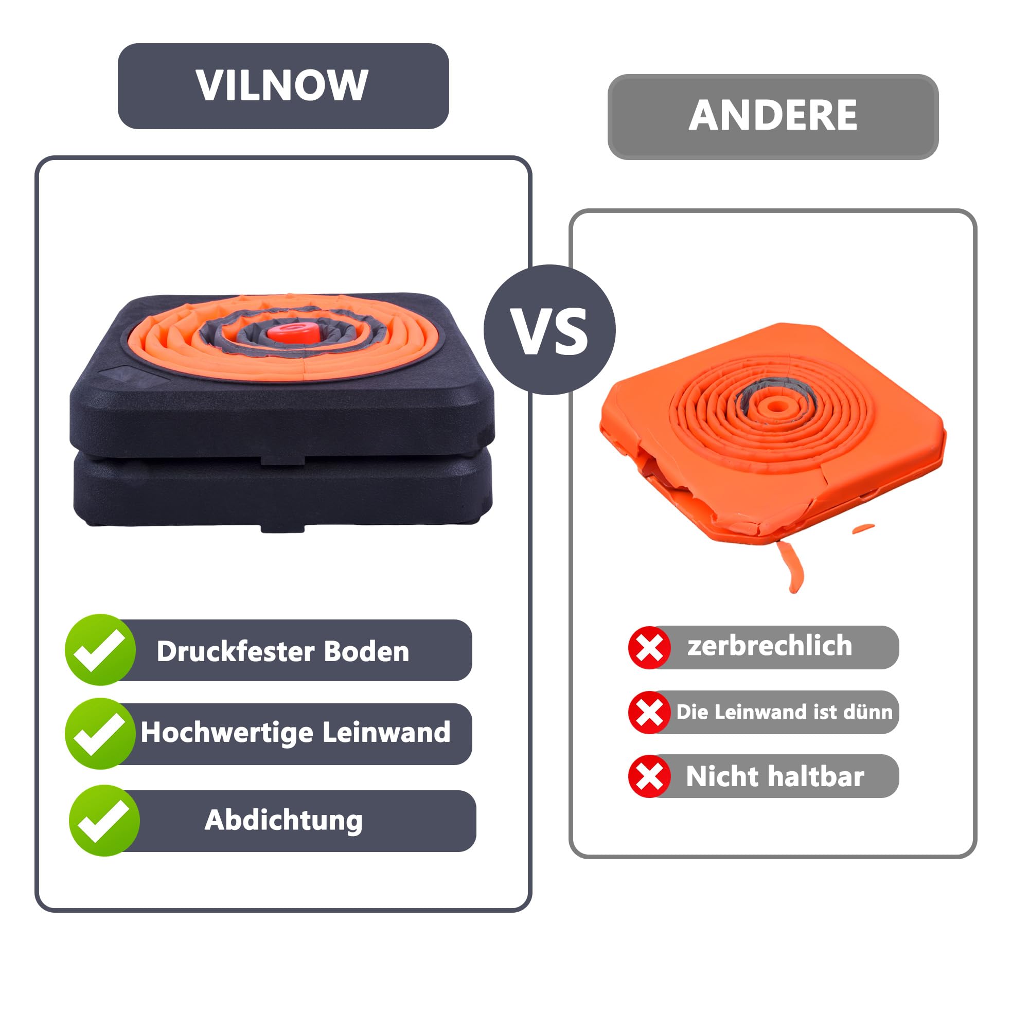 4 Stück Warnkegel, 70cm Reflektierender Verkehrskegel, Orange Verkehrsleitkegel Pylone Faltbar, Zusammenlegbare Mehrzweck Verkehrssicherheitskegel
