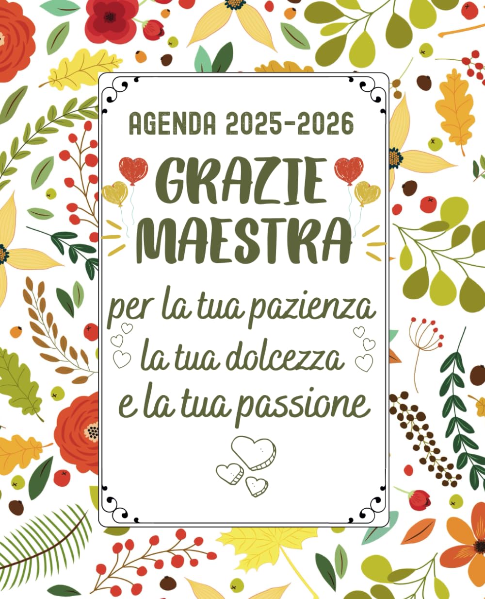 Regali maestre fine anno: Agenda Settimanale GRAZIE Maestra Insegnante Italiano