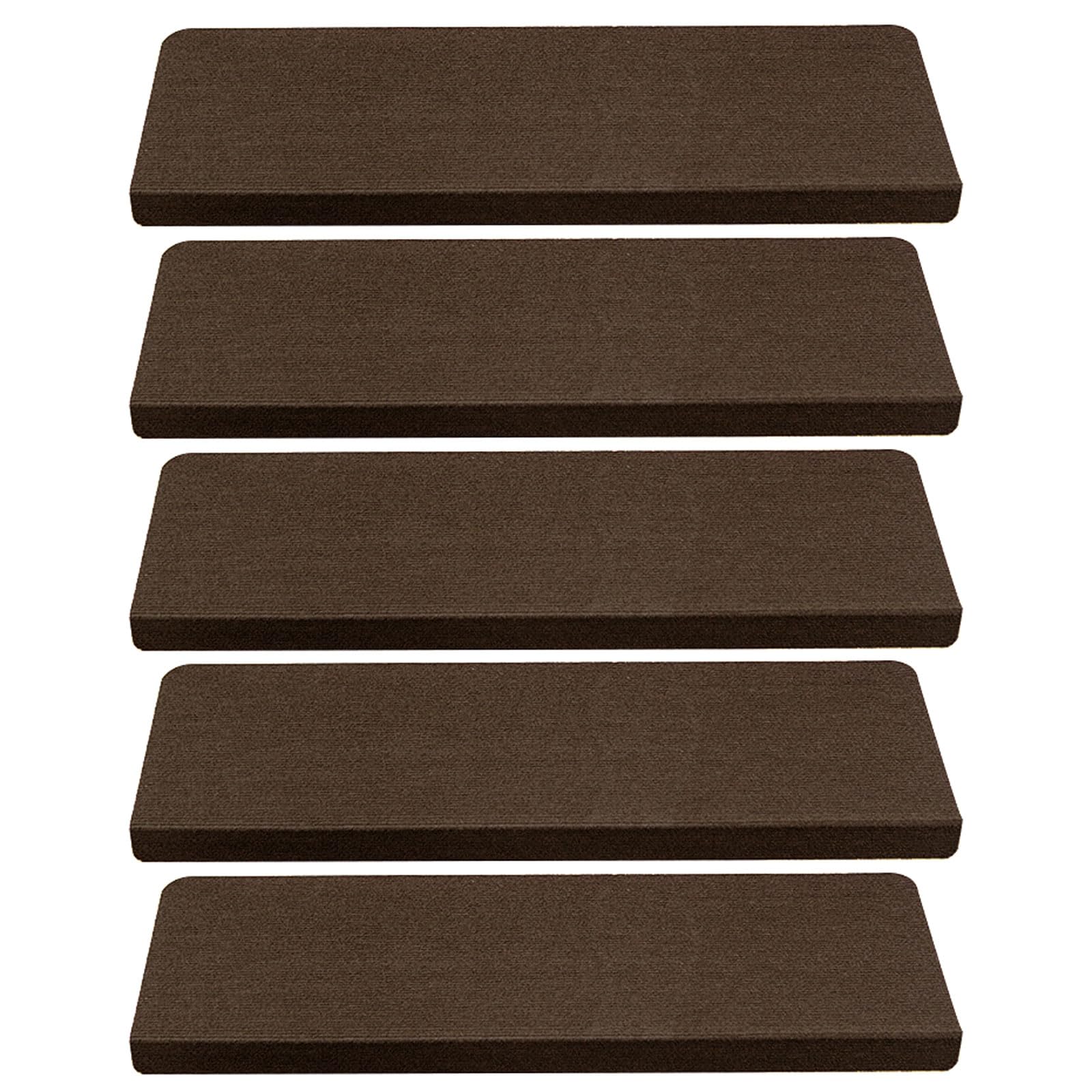 Lot de 5 tapis d'escalier autocollants antidérapants lavables pour la sécurité et la protection des marches d'escalier antidérapantes pour marches en bois Tapis décoratif pour décoration d'intérieur