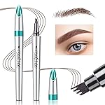 Eyebrow Microblading Pen with 4 Point Brow Pen Lift & Snatch Microblading Long-Lasting Waterproof Natural Eyebrow Hair (Reddish Brown)