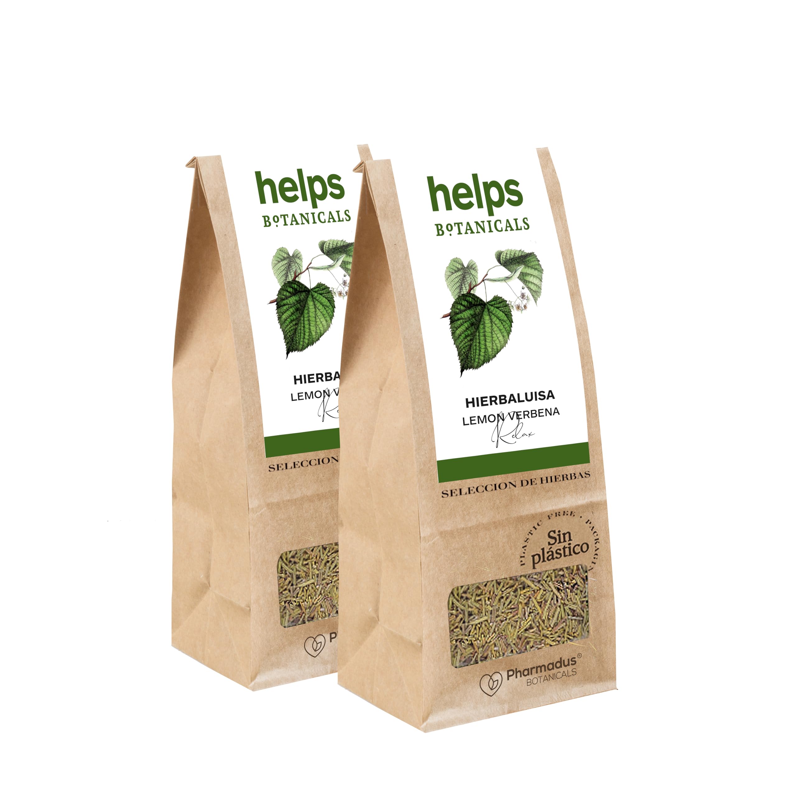 HELPS INFUSIONES - Infusión De Hierbaluisa A Granel. Digestiva Y Carminativa, Favorece Expulsión De Gases. Bolsa A Granel De 50 Gramos. Pack de 2