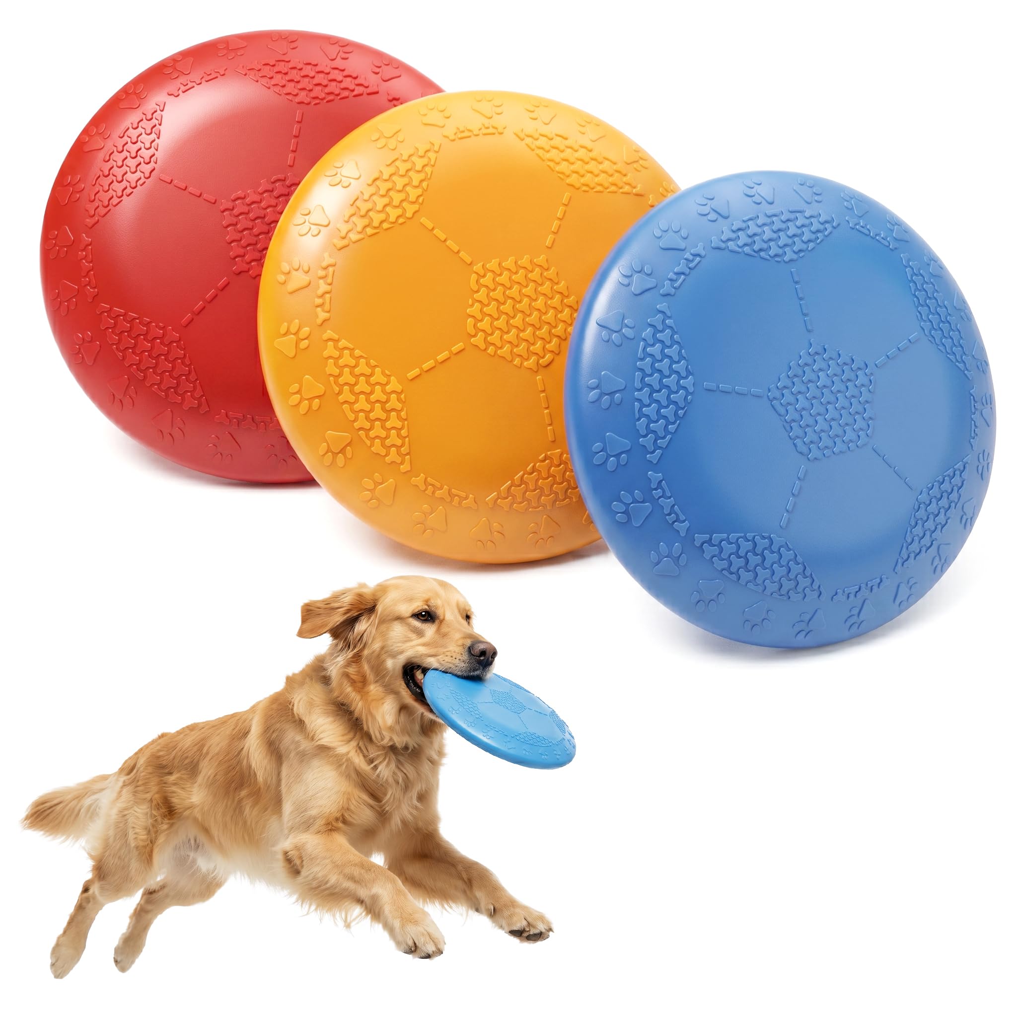 Horktrust 3 Stück Frisbee Hund, Dog Disc aus Naturkautschuk