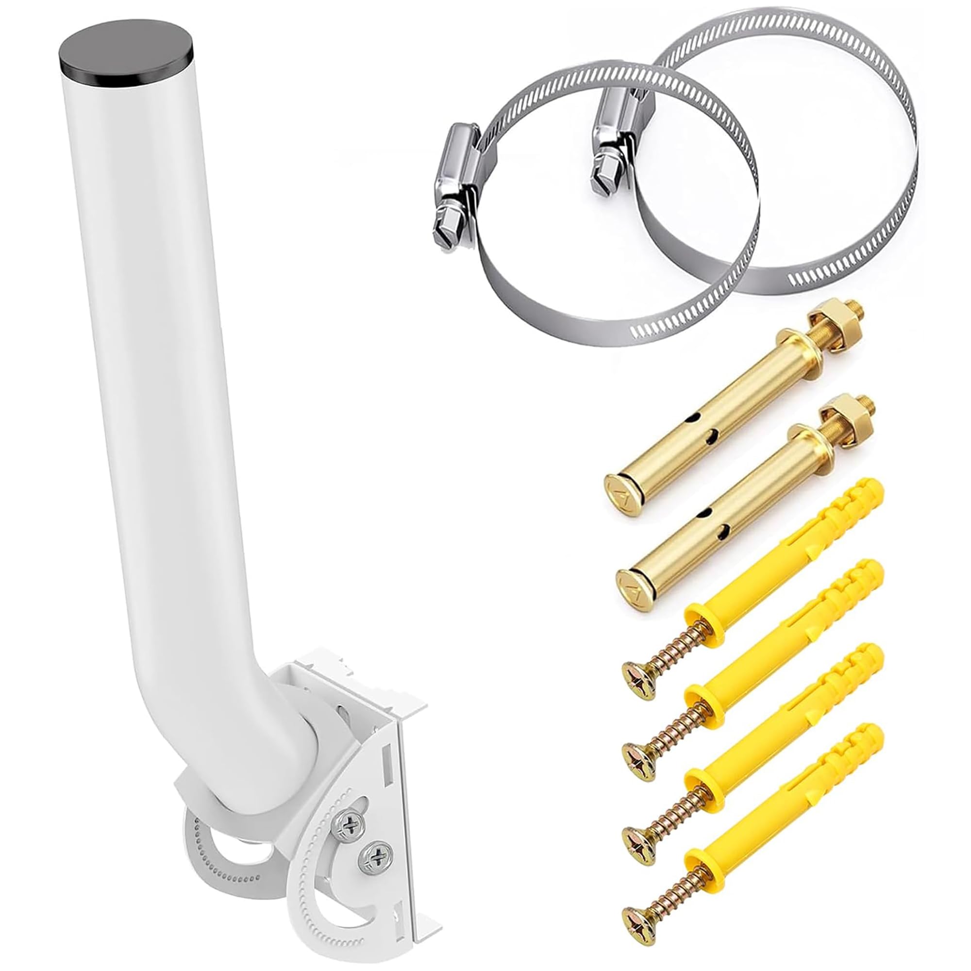Universal Antenna Mount, 12" Adjustable J Pole Mounting with Weather Proof, Pole and Wall Mounted Bracket Mount for Wireless Bridges,AP,Access Point,Starlink Satellite,Weather Station,WiFi Router