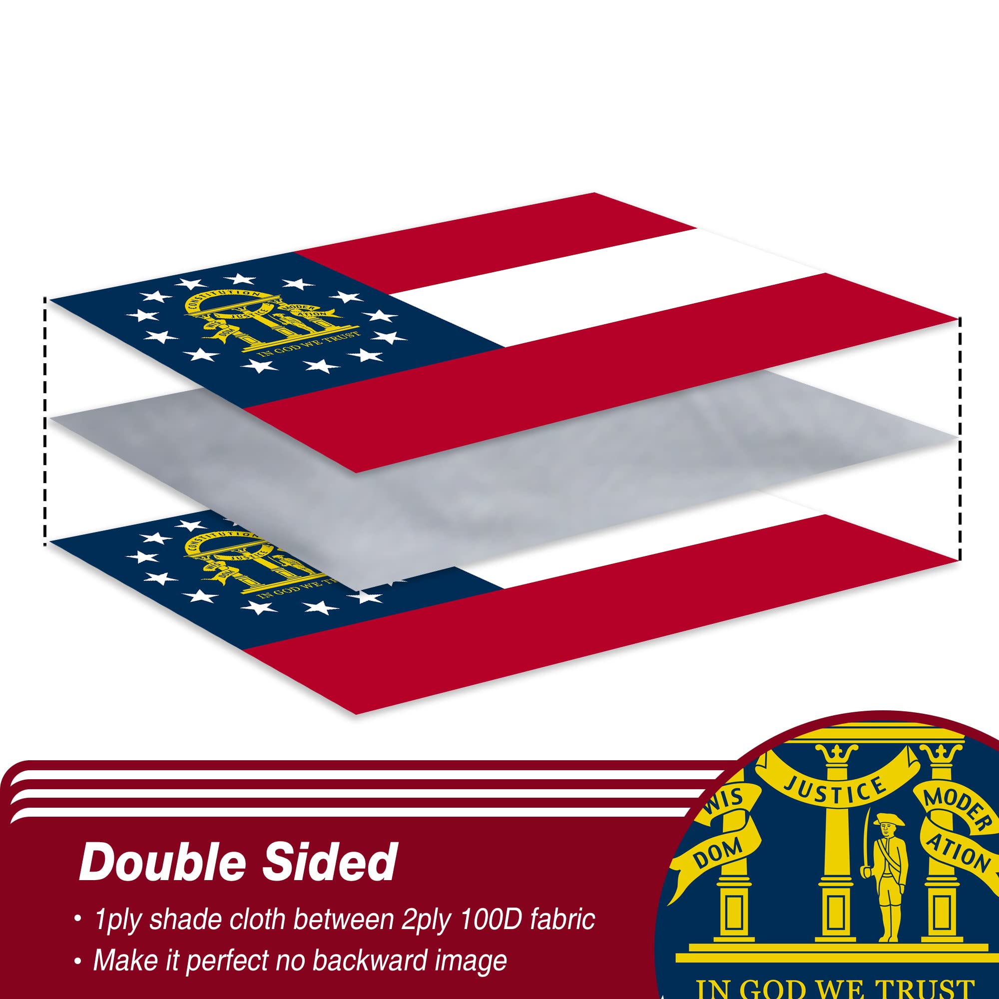 Amazon.com : XIFAN Double Sided Georgia State Flag 3x5 ft, Heavy
