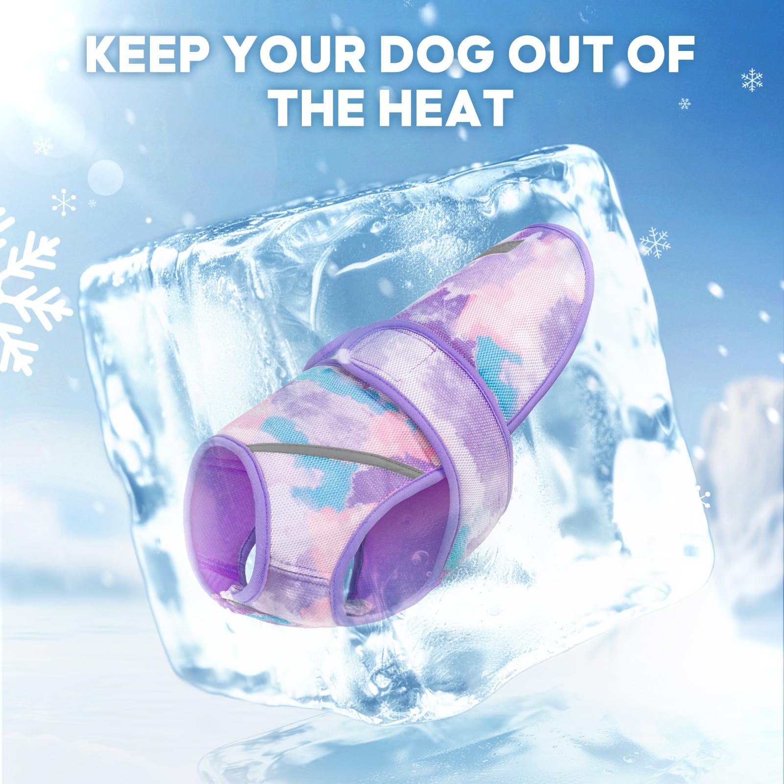 KYEESE Gilet rafraîchissant léger pour chien, veste d'été en maille respirante 3D pour animal domestique avec bande réfléchissante et protection UV pour animal domestique, t-shirt pour plage
