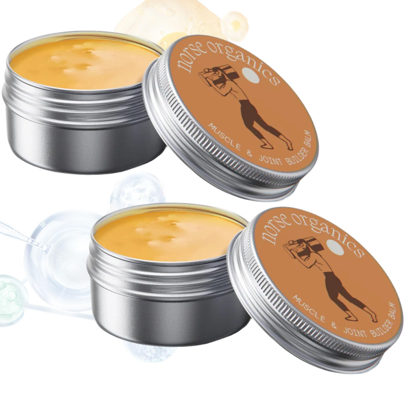 Norse Organics Muscle and Joint Balm, Non-Greasy, Can Be Used for Whole Body, Back, Neck, Shoulder, Hands, Feet (2pcs)