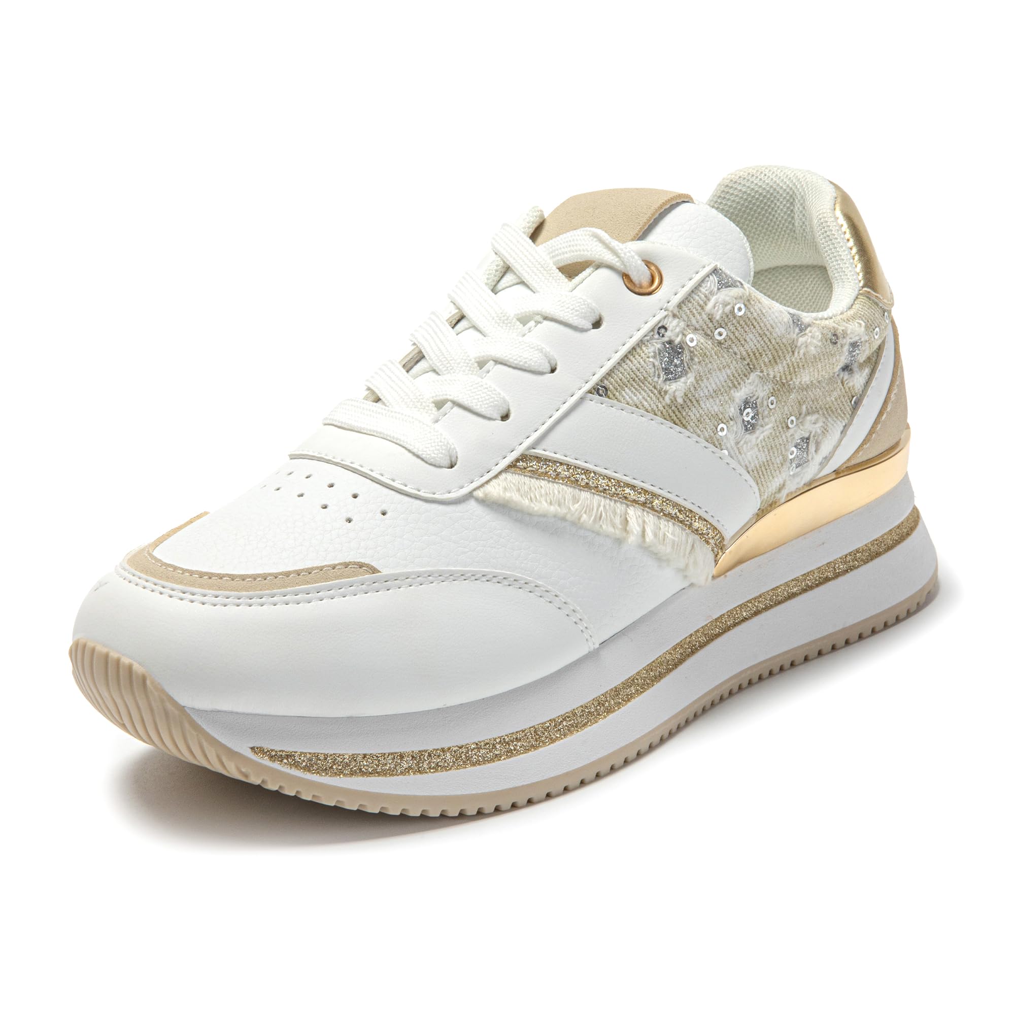 JOMIX Zapatillas Mujer Zapatillas Depotivas Mujer Sneakers Plataforma Zapatos Cuña Mujer Zapatillas Casuales con Cuña Zapatillas Vestir Mujer