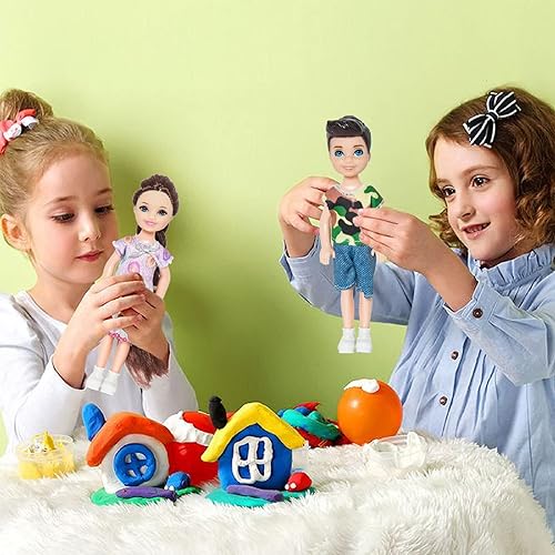 Vista 12 de ONEST 10 juegos de mini muñecas de 5 pulgadas con ropa de muñeca, trajes de fiesta para niños, accesorios para muñecas
