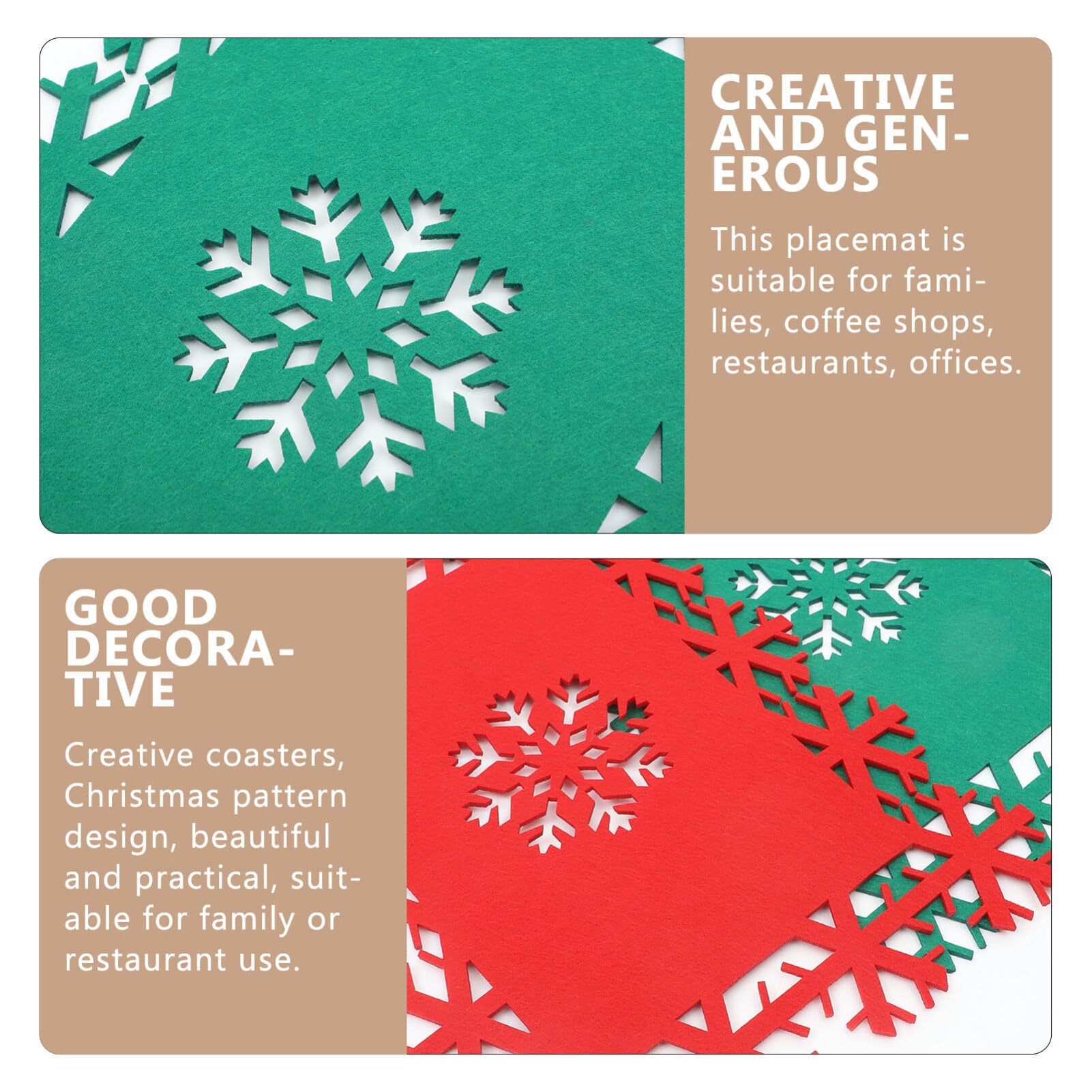 UPKOCH 24pezzi Tovagliette in Feltro Tema Natale Design Fiocco di Decorazioni per Tavola da Pranzo in Casa Accessori per Feste di Natale