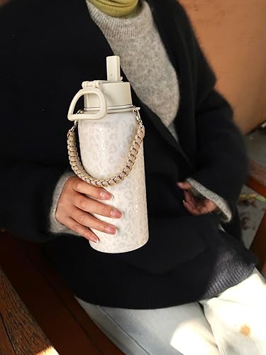 Miniatura 6 de KXIAOCHEN Botella de agua aislada, botella de agua de acero inoxidable, 2 tapas (con pajilla y tapa con asa), botellas de agua metálicas de boca