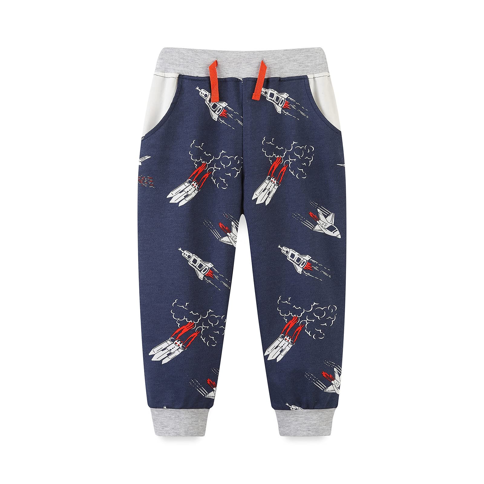 HILEELANG Pantaloni sportivi per bambini, in cotone, casual, attivi, da gioco, confezione da 2