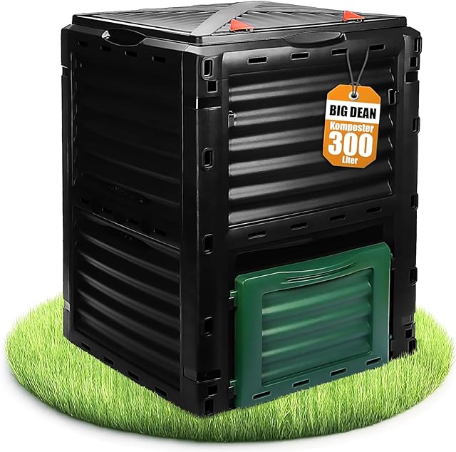 BigDean BigDean Komposter Garten 300 Liter – Schnellkomposter aus wetterfestem Kunststoff & Made in Europe — Komposter