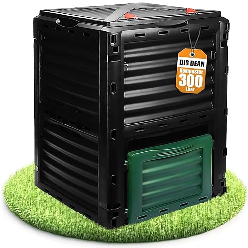 BigDean Composteur jardin 300 litres – Composteur rapide en plastique