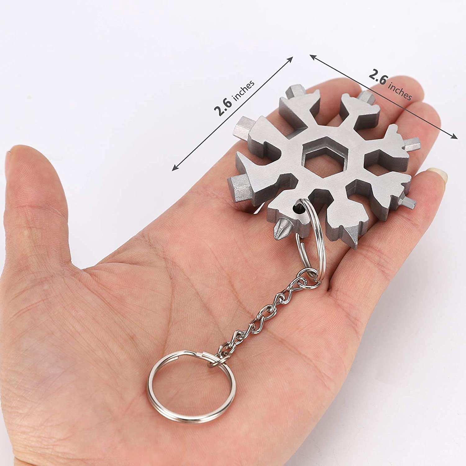 Purabelle 18-in-1 Snowflake Multi-Tool, Bottle Opener, Cutter, Incredible Tool Christmas, Keychain, Portable Handy Multi Tool(Silver) 4