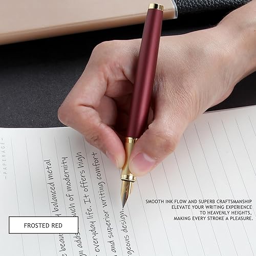 Vista 18 de Pluma estilográfica, bolígrafos de lujo, bolígrafos de escritura suave de punta fina para diario elegante bolígrafo con estuche de regalo, 8 Negro