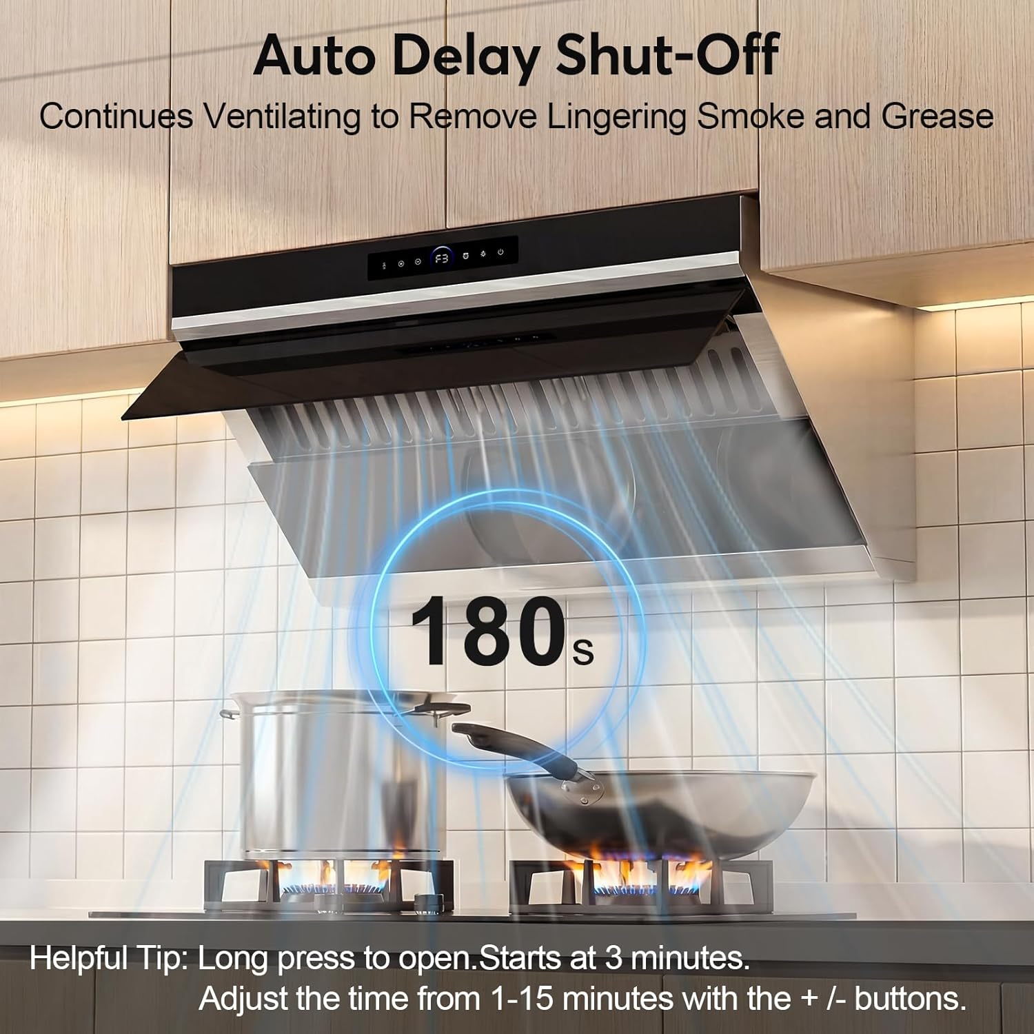 30 inch Under Cabinet Range Hood 900 CFM, Ducted/Ductless Convertible, 4 Speed Kitchen Vent Hood with Touch & Gesture Control, dimmable LED, Timer