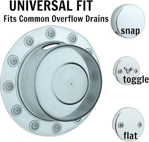 Vista 45 de SlipX Solutions Bottomless Bath - Cubierta de drenaje de desbordamiento para tina, añade pulgadas de agua a la tina para un baño más cálido