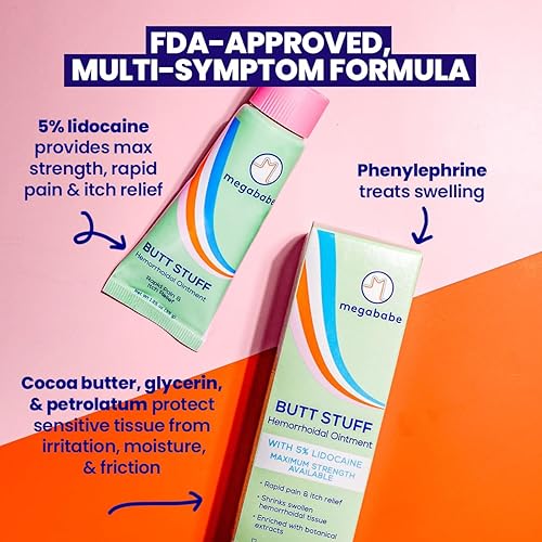 Miniatura 2 de Megababe Ungüento hemorroidal con lidocaína al 5% Alivio rápido del dolor y la picazón Encoge el tejido hemorroidal hinchado 1.25 oz