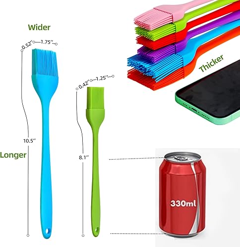 Miniatura 3 de 6 piezas Cualork - Cepillo de silicona para untar y repostar, cepillos de silicona resistentes al calor, cepillo de cocina premium para salsa,