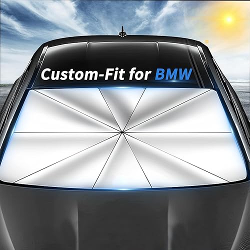 Parasol plegable a medida para parabrisas de BMW, bloqueo UV, mango flexible de rotación de 360, diseñado para accesorios BM-W (para BMW Serie 4)