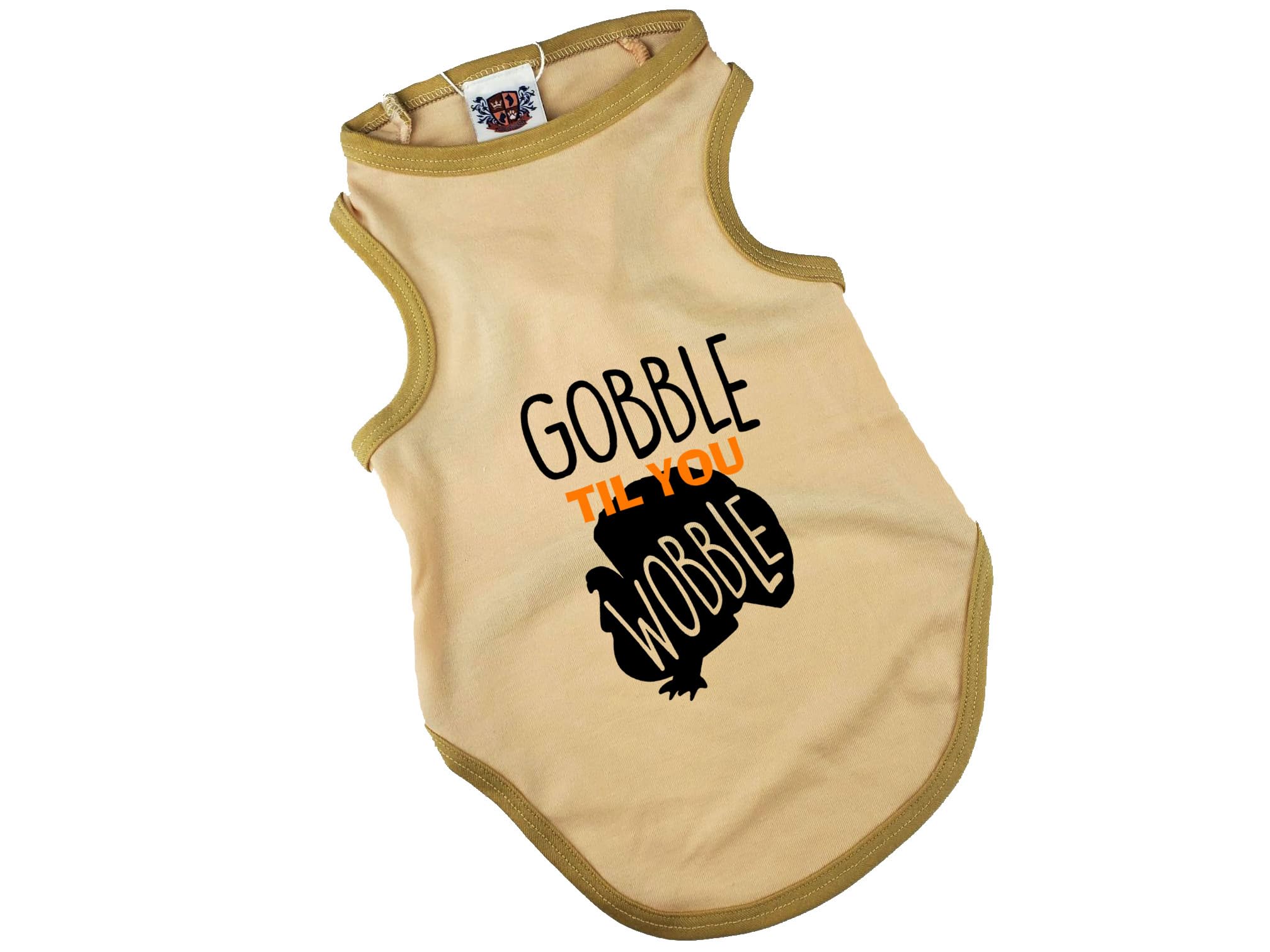 Gobble Til You Wobble Thanksgiving Dog Shirt - Lightweight, Machine Washable, 5XL (70-90 lbs)