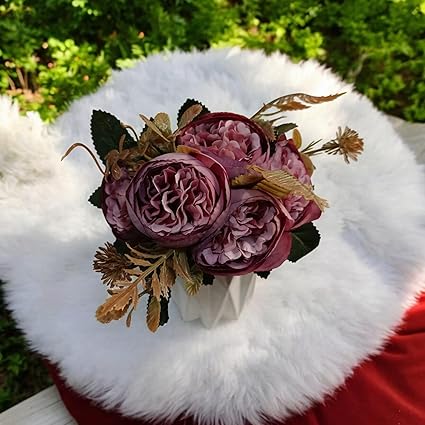 Partyzz Trader Artificial Peony Multifloral -1pcs Fake Flowers Bunch Stick-Flower Artificial for Home Decor, Table Decoration-Decorative Flowers-Pack of 1Pcs (Vintage Light Pink)