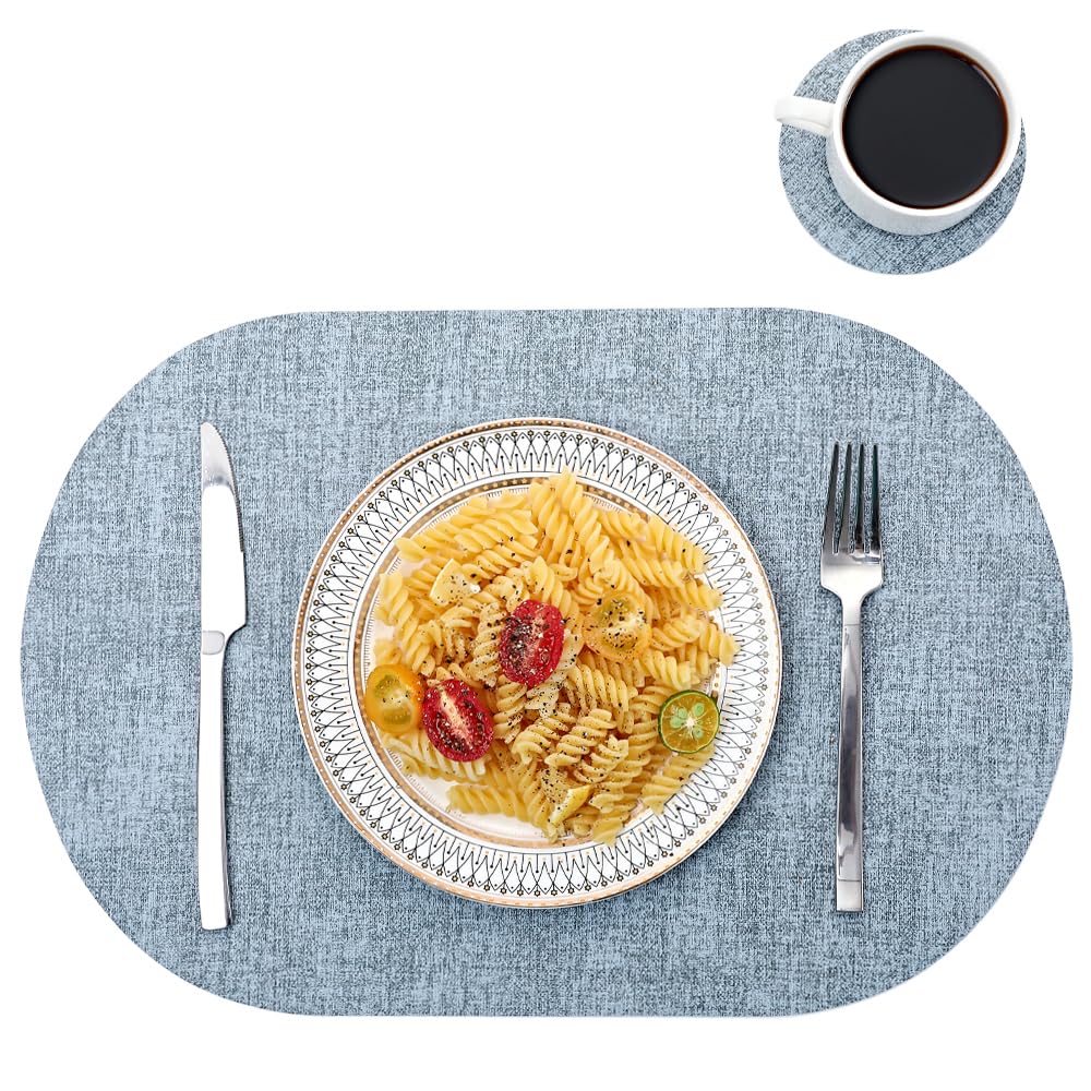 Placemats ovaal zwart - 4 stuks - Voor een chique en luxe tafel - 45x30cm
