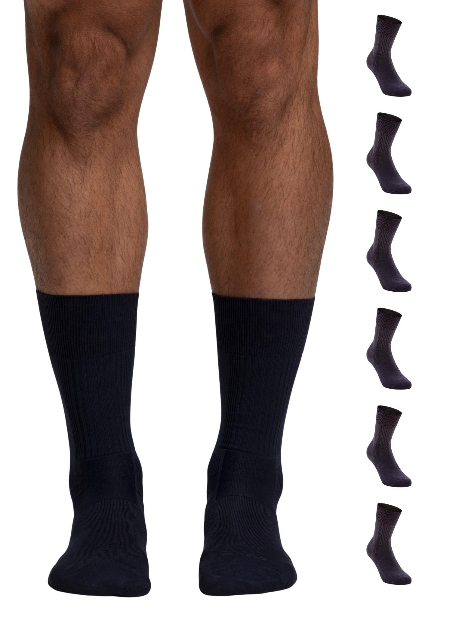 POMPEA 6 Paia Calze Uomo Corte Funzionali, Calzini Uomo con Cuscinetti Immagliati ed Effetto Grip, Resistenti e Comodi