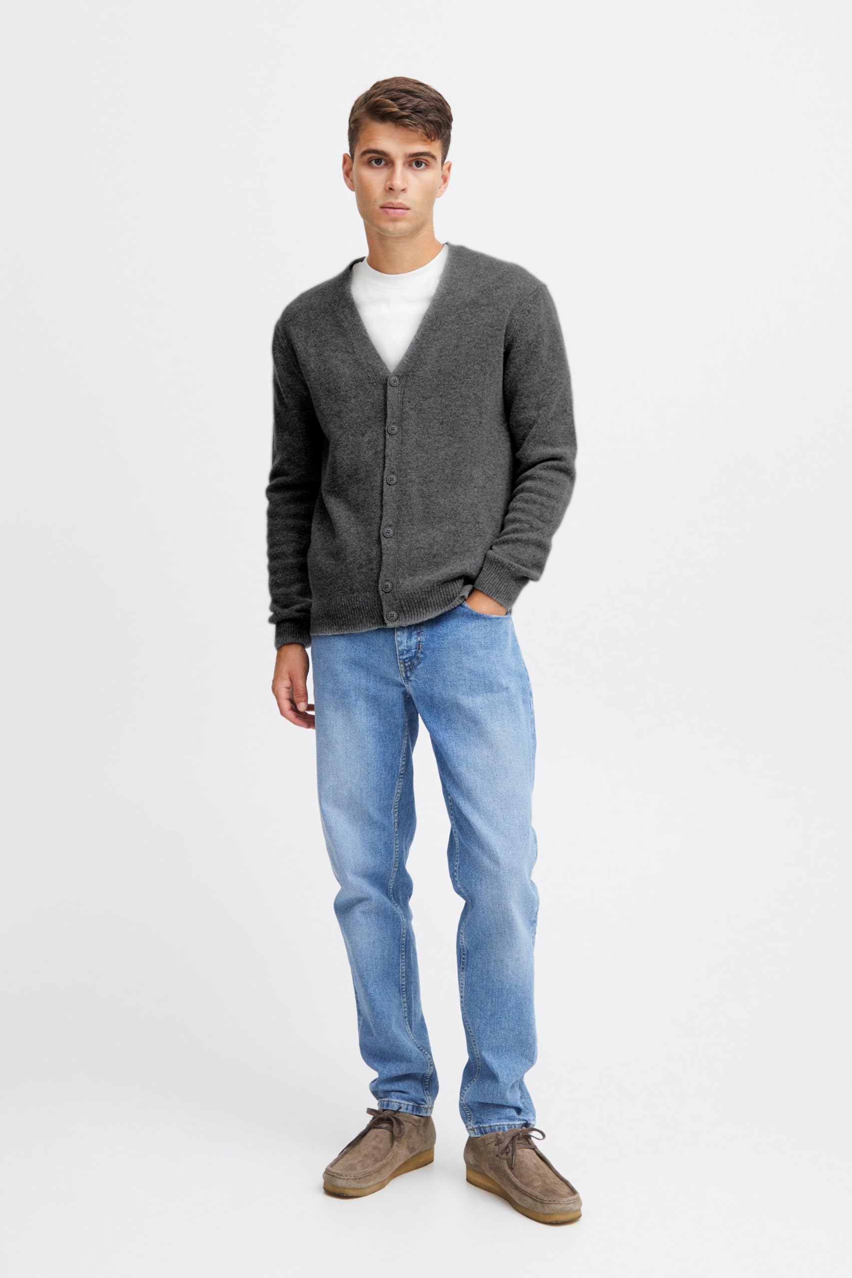 CASUAL FRIDAY CFKarl Herren Strickjacke Cardigan mit V-Ausschnitt Knopfleiste Lammwolle Regular fit