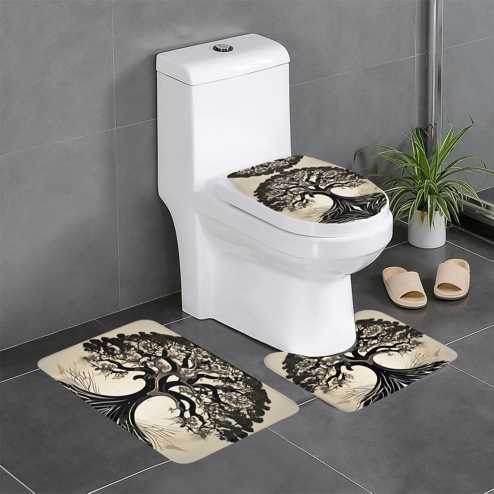Tapis antidérapants Tree of Life anti-glisse pour sol mouillé de salle de bain