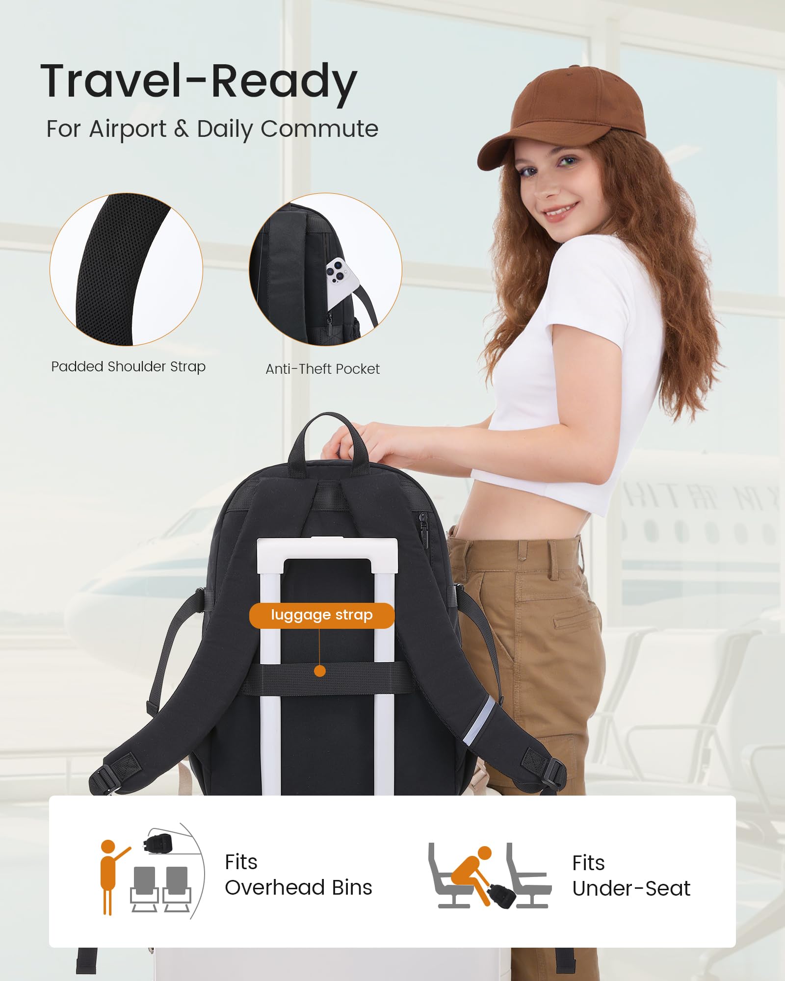 LOVEVOOK Laptop Rucksack Damen, 17,3 Zoll Schulrucksack Teenager Mädchen Schultasche Wasserdicht Travel Backpack Women Uni School Bag Fashion City Tagesrucksack Arbeitsrucksack für Reise Schule Work