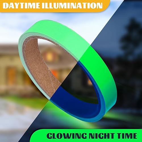 Miniatura 3 de Whaline 6 rollos de cinta que brilla en la oscuridad, colores neón brillantes, cinta luminosa brillante que resalta la cinta de advertencia