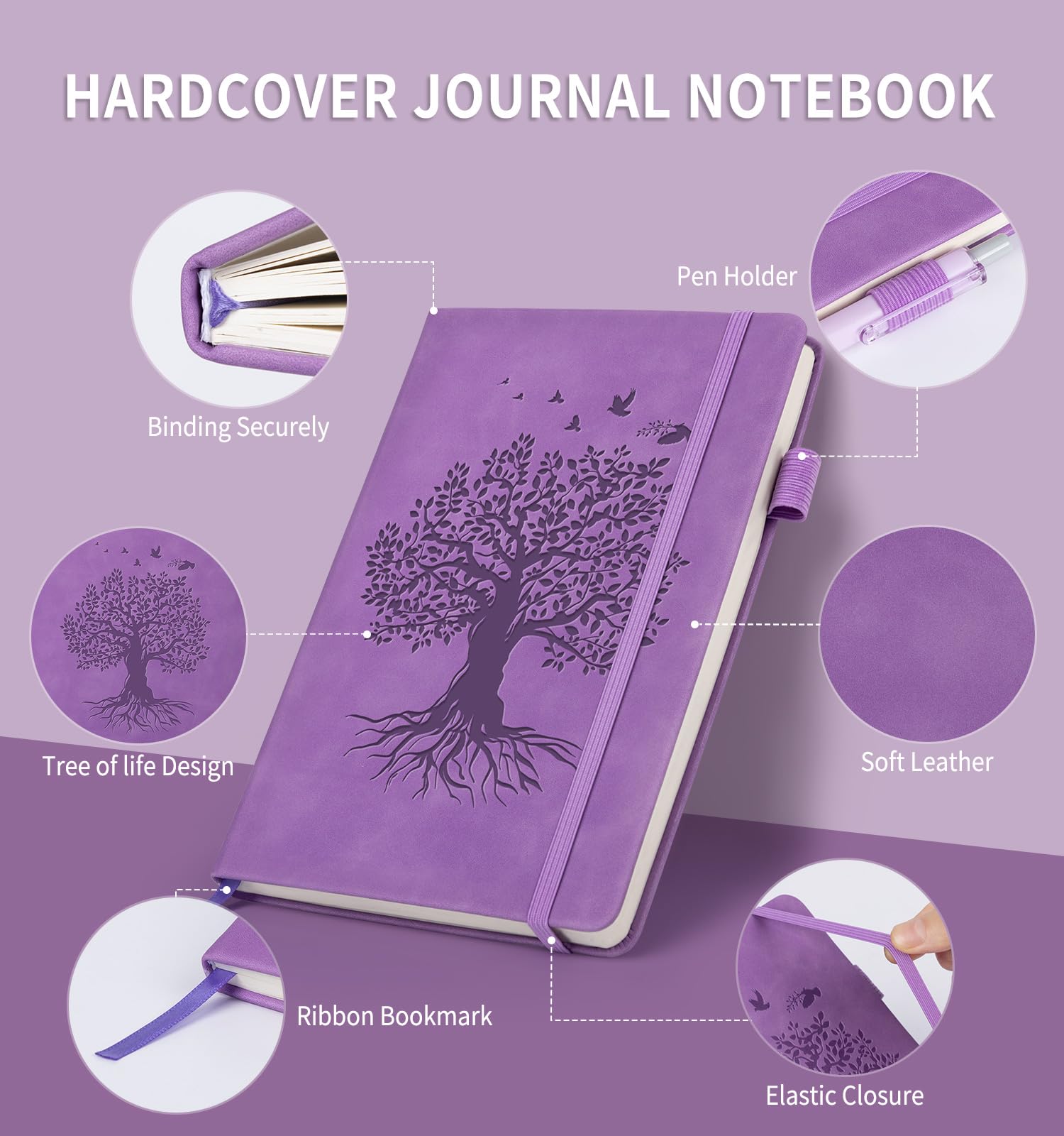 Lot de 6 carnets lignés pour homme et femme - Couverture rigide A5 en cuir pour écrire, 200 pages de papier épais, journal quotidien pour le travail, l'école, la prise de notes, les affaires, les