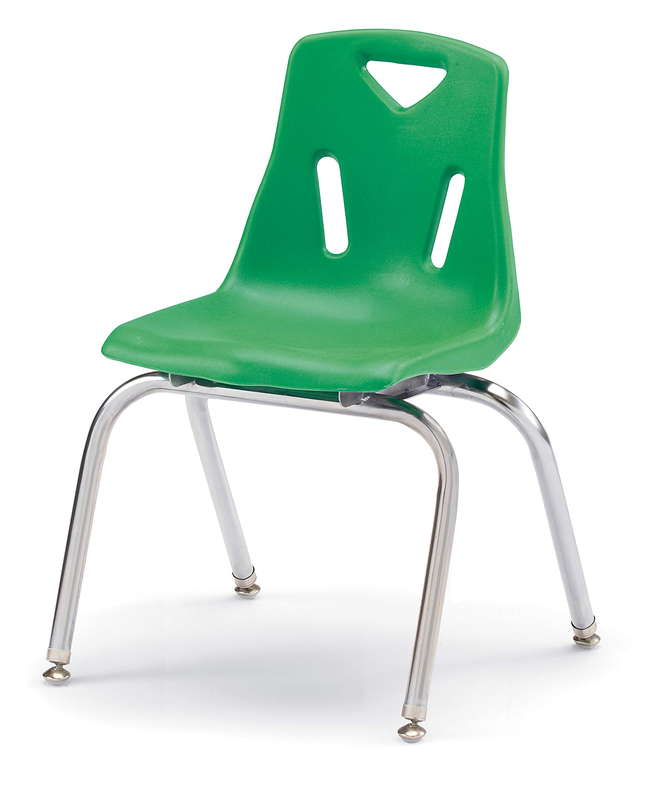 Jonti-Craft Berries 8146JC1119 Stacking Chair with Chrome-Plated Legs, 16" Height, Green