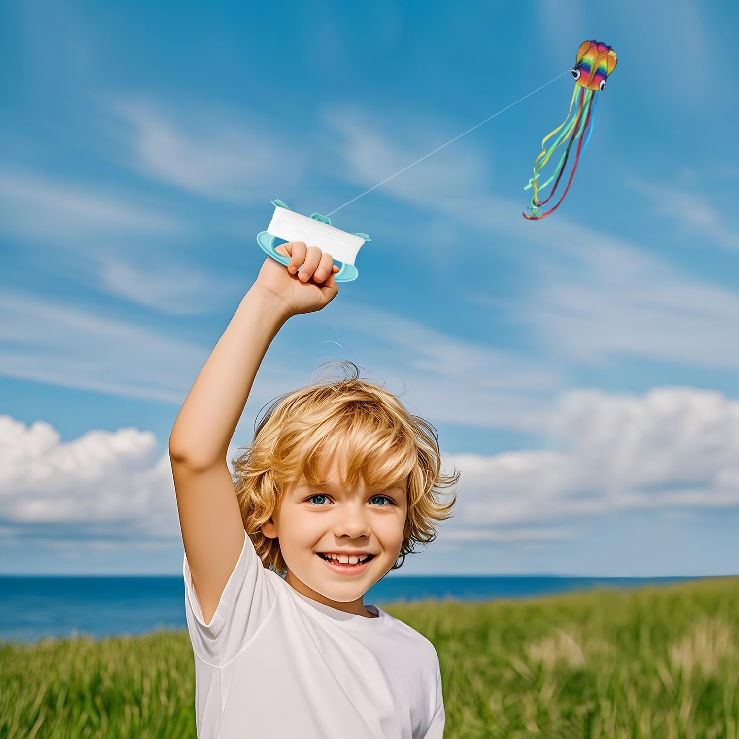 HONBO Kite Handle with String for Kids and Adults, Kite Winder with Non-Slip Grip, Durable Nylon Reel for Different Sizes of Kites, Easy to Use, New Macaron Colors (4 Pack) - Image 4