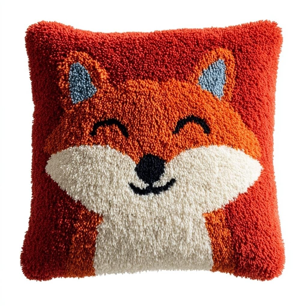 AxiangziK Latch Hook Cushion Kits,Cartoon Fox