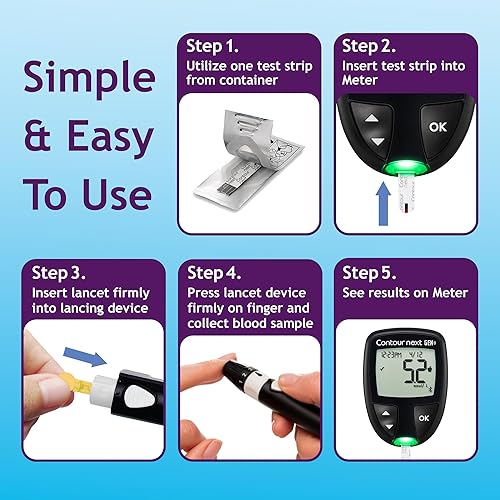 Vista 9 de Ascensia Contour Next Tiras de prueba de glucosa en sangre para diabetes – 70 unidades (1 paquete) – Precisas, sin codificación, muestreo de segunda