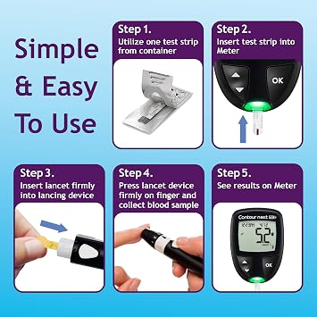 Ascensia Contour Next Blood Glucose Test Strips for Diabetes 35 Count (1 Pack) - Accurate, No Coding, Second-Chance Sampling, Compatible with All Contour Next Meters for Easy Blood Sugar Testing