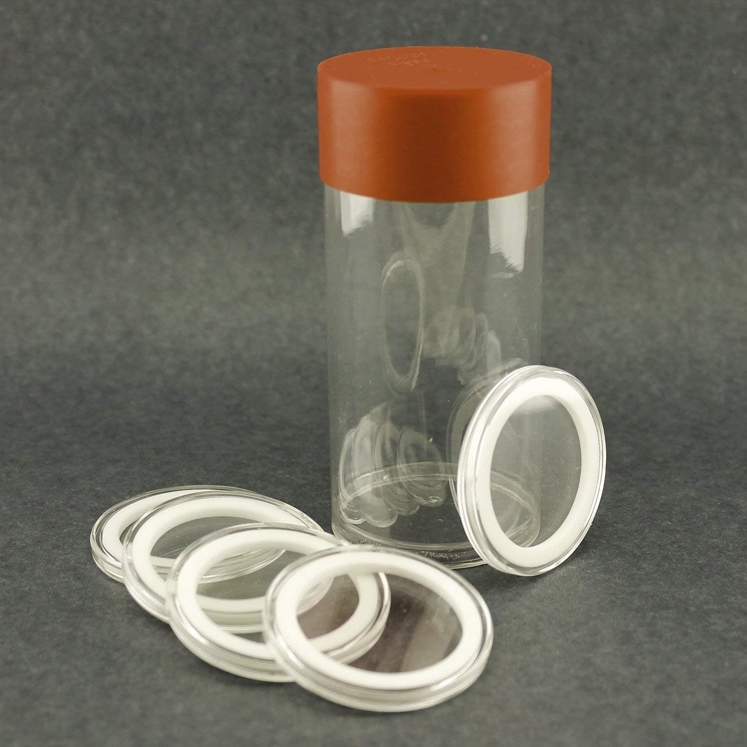 (1) Airtite Coin Holder Storage Container & (5) White Ring 23mm Air