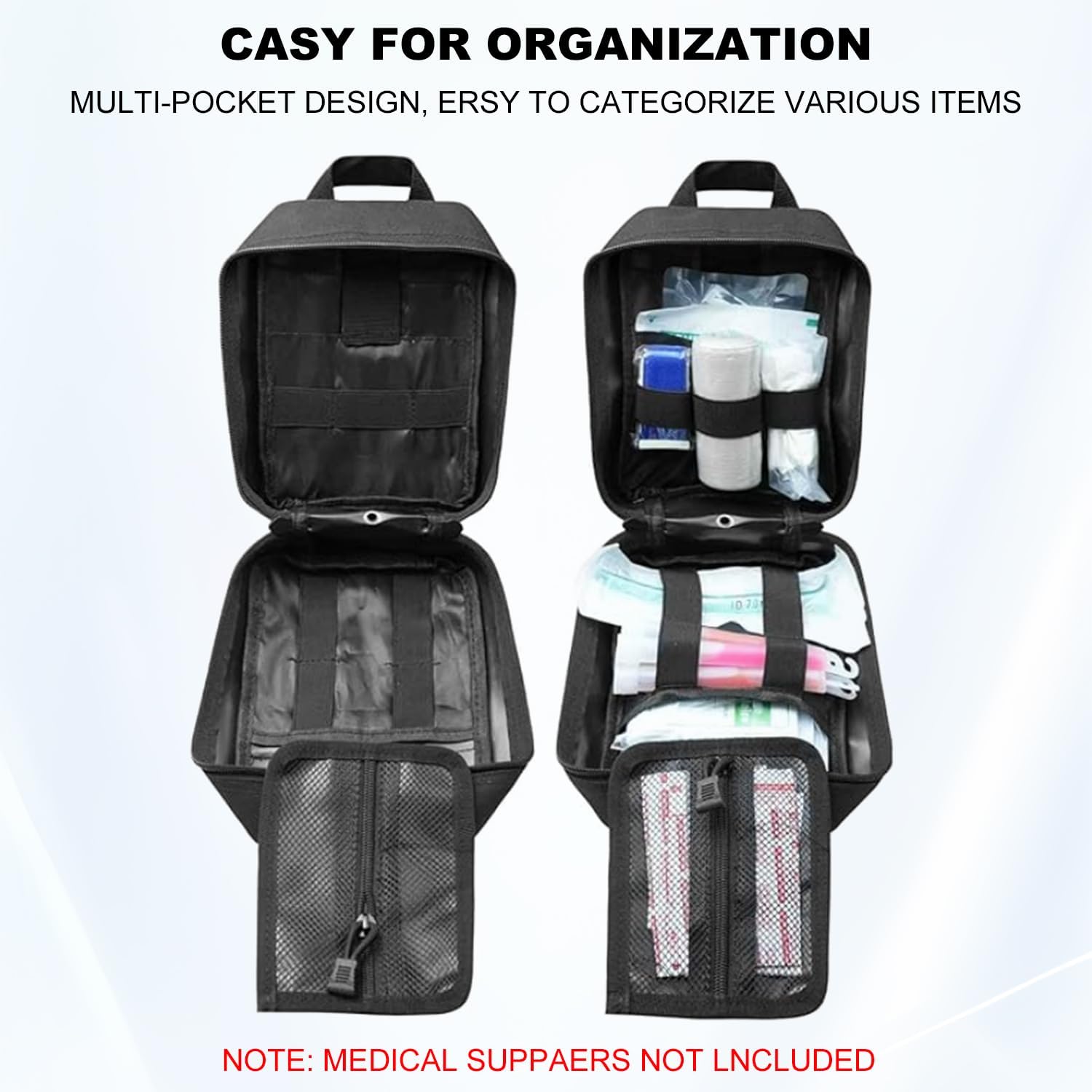 Molle First Aid Pouch Empty Medical Bag EMT First Aid Pouch Rip-Away IFAK Tactical Utility for Home and Outdoor Activities Medical Supplies (Bag Only)-A87