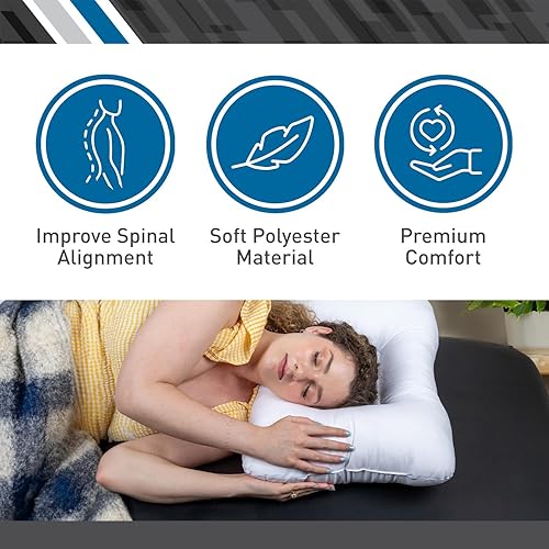 Miniatura 2 de BodyMed Almohada de apoyo cervical, relleno suave, 24 x 16 pulgadas, almohada ortopédica para molestias en el cuello, soporte de alineación espinal