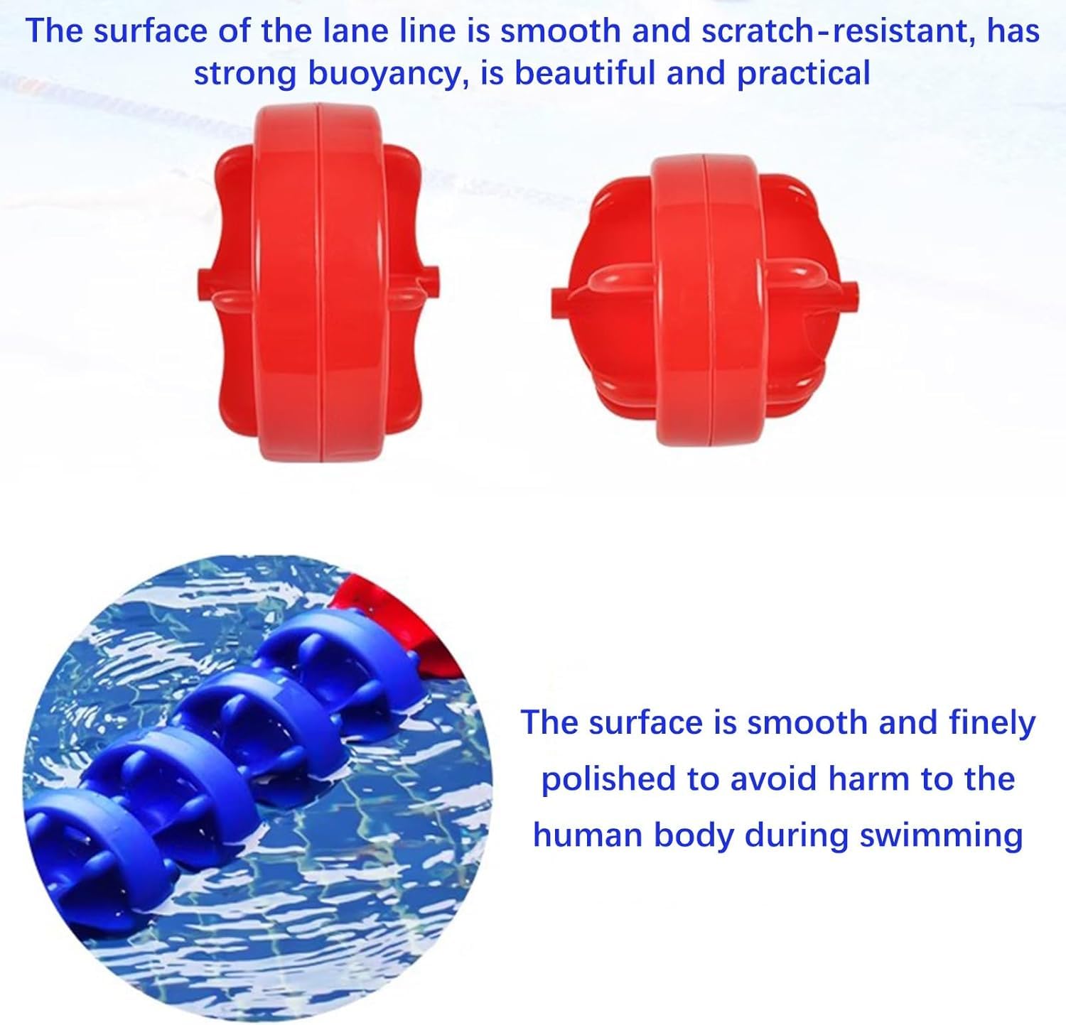 Professal Kit divisore per piscina, corda galleggiante e boa (1,9 m) – Water Ber per piscine, spiagge e Waterpar – perfetto per cetits e allenamento