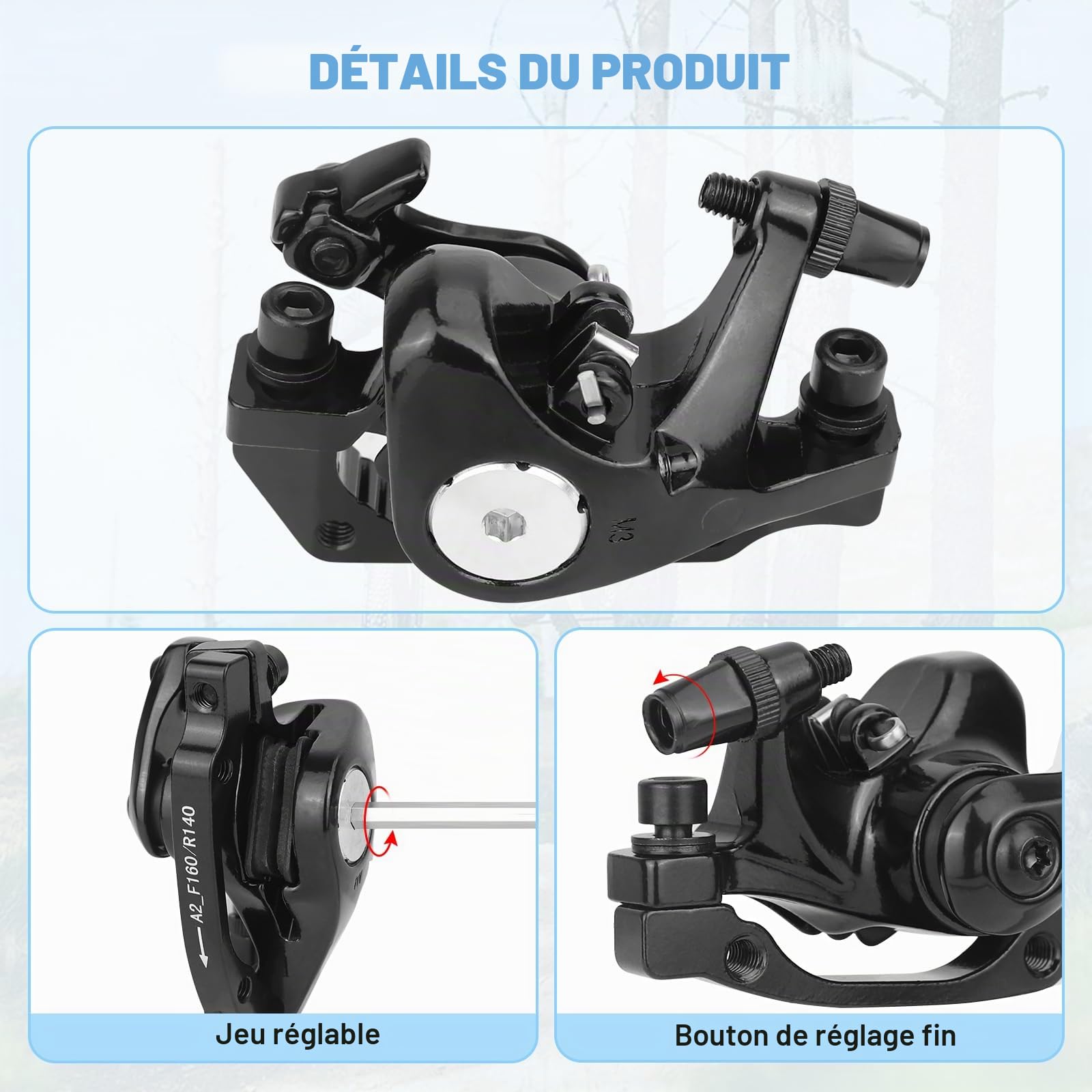 Frein à disque de vélo (avant et arrière (160 mm)