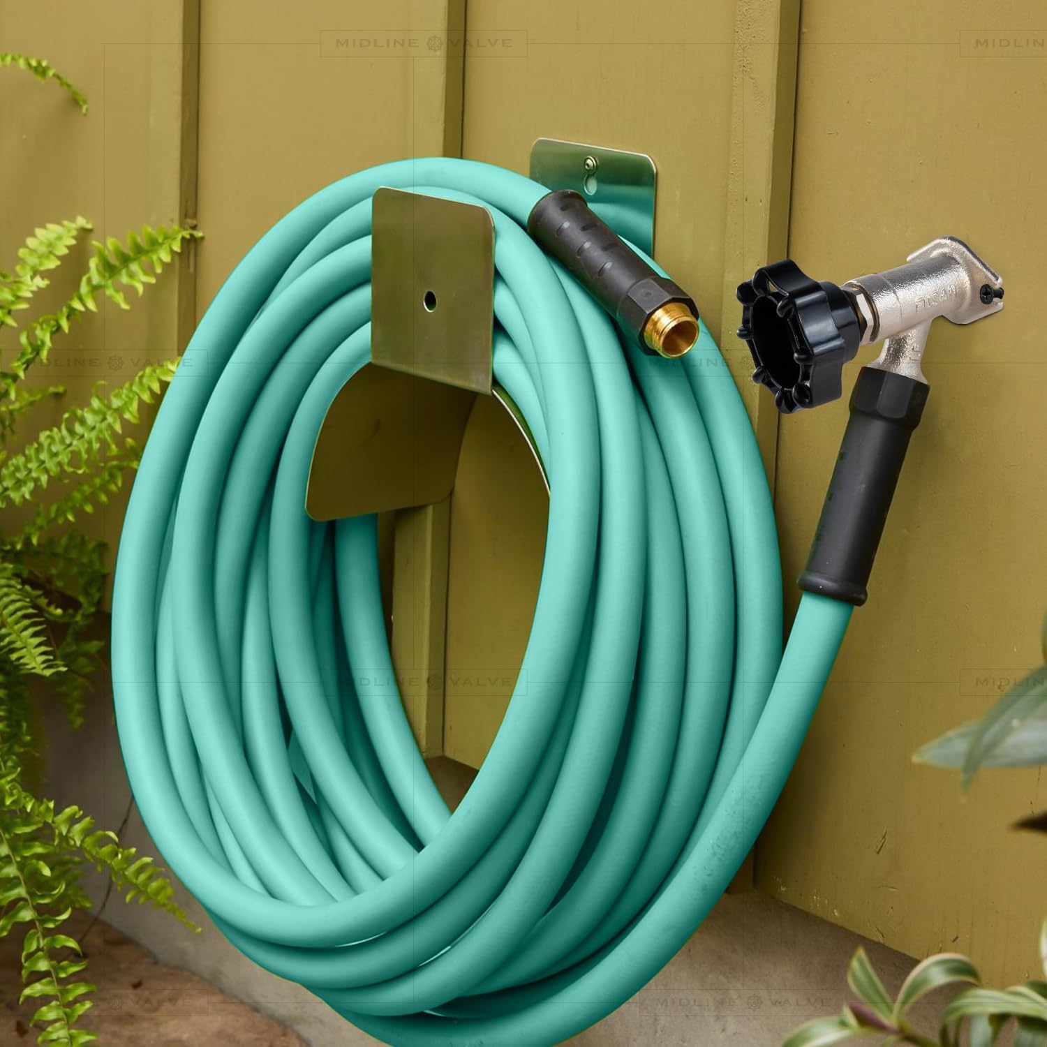 Midline Valve 14 Inch Frost-Free Sillcock, Chrome-Plated Brass Body – 1/2" PEX Inlet x 3/4" Hose Bib Outlet, Lead-Free
