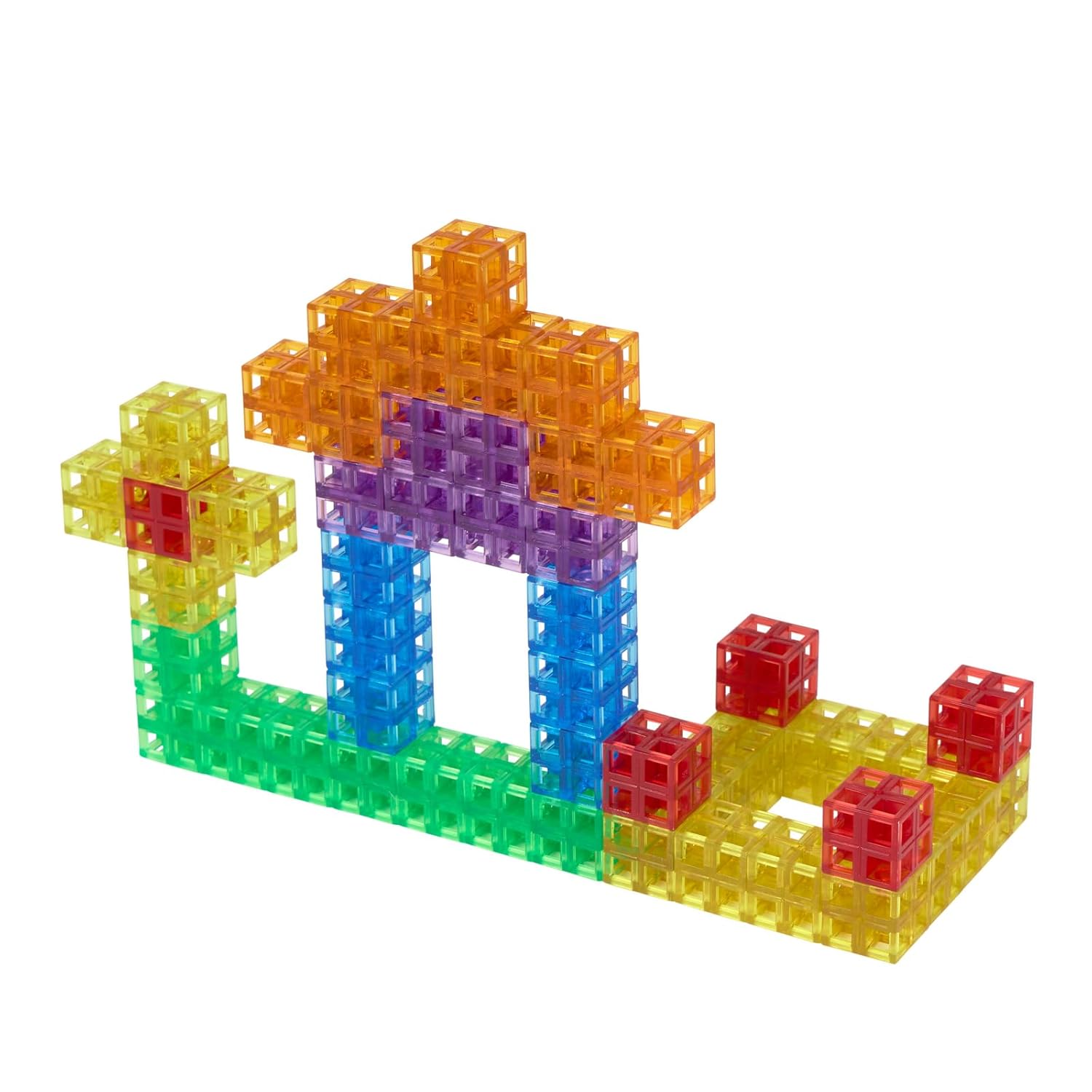 Excellerations Translucent Grid Linking Cubes - 200 Pieces